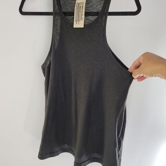 Freepeople black loose fit ribbed tank - Picture 4 of 5